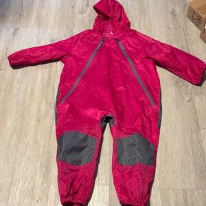 Kids Pink Raincoat with Gray Accents